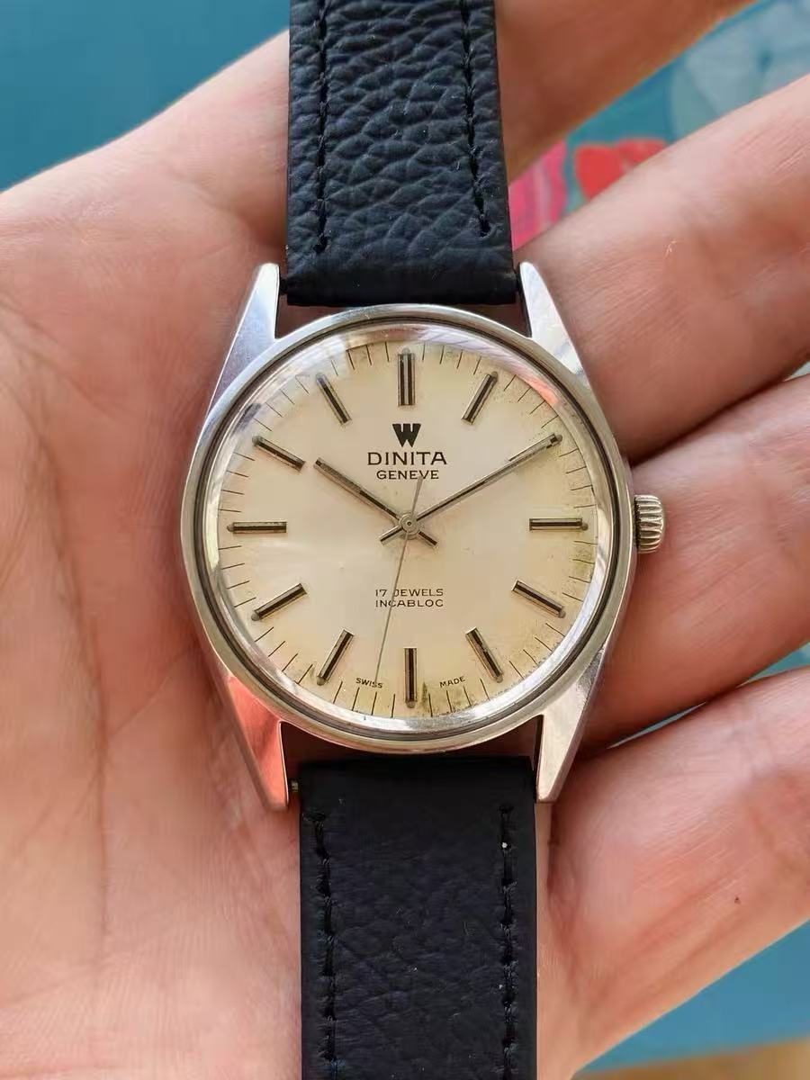 Swiss Made Vintage DINITA Manual-Winding Watch ETA2750 17 Jewels 36mm 372-0128