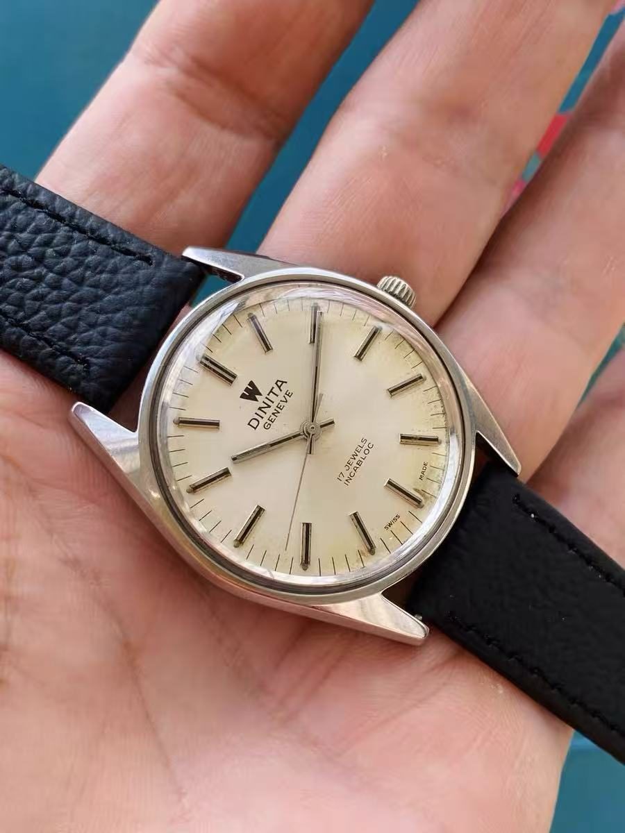 Swiss Made Vintage DINITA Manual-Winding Watch ETA2750 17 Jewels 36mm 372-0128