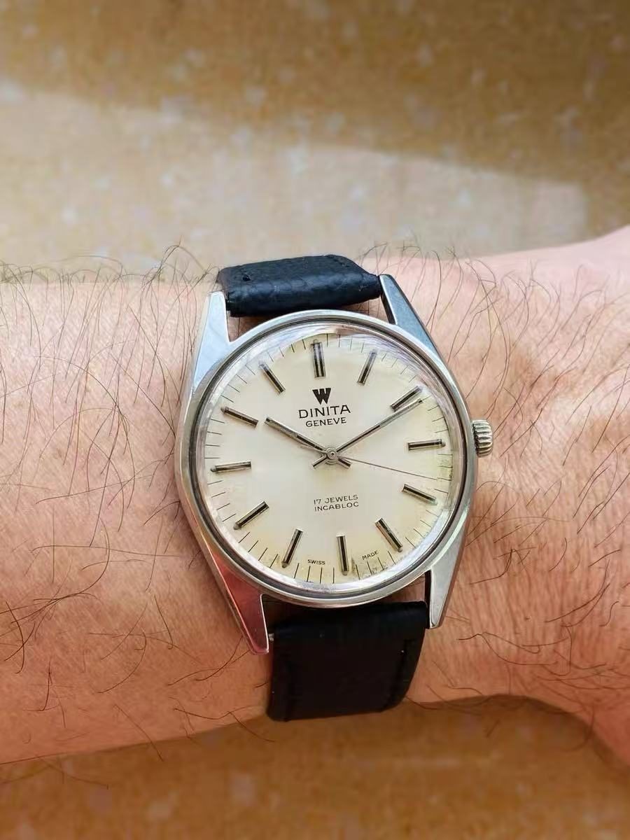 Swiss Made Vintage DINITA Manual-Winding Watch ETA2750 17 Jewels 36mm 372-0128