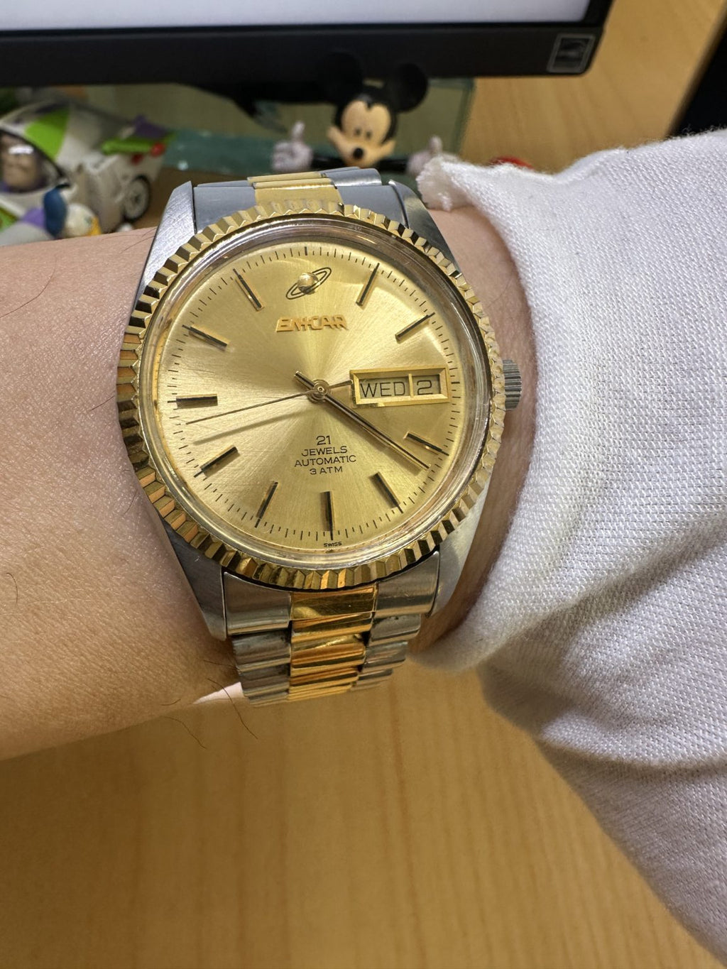 Swiss Made Enicar Day Date Automatic Watch ETA-2846 36mm 245-0500