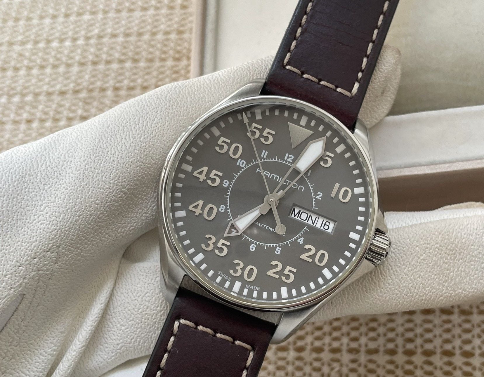 Hamilton Khaki Aviation Pilot Day Date Watch, 38MM, Ref.H644250 424-1550