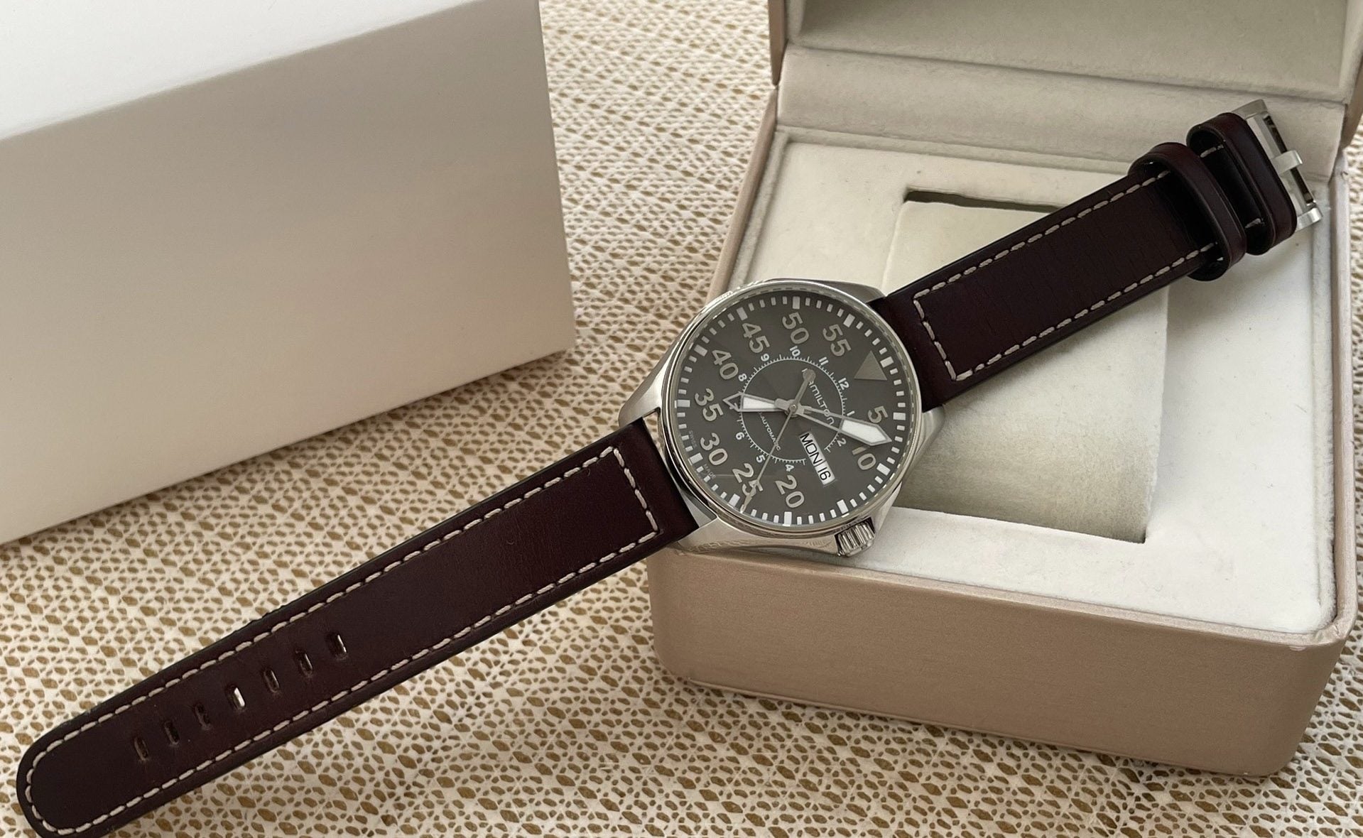 Hamilton Khaki Aviation Pilot Day Date Watch, 38MM, Ref.H644250 424-1550