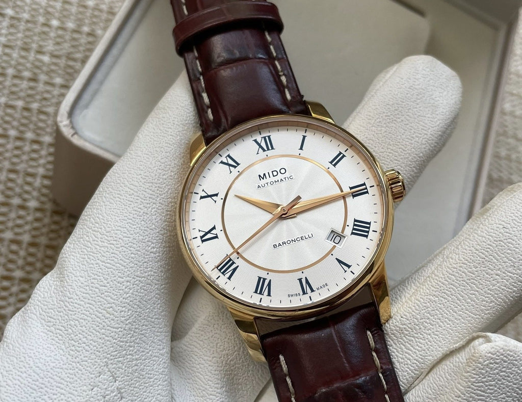 Swiss Made Mido Baroncelli Automatic Watch 25 Jewels M8600.2.21.8 38MM 427-1250