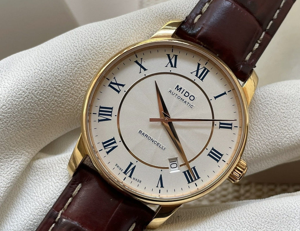 Swiss Made Mido Baroncelli Automatic Watch 25 Jewels M8600.2.21.8 38MM 427-1250