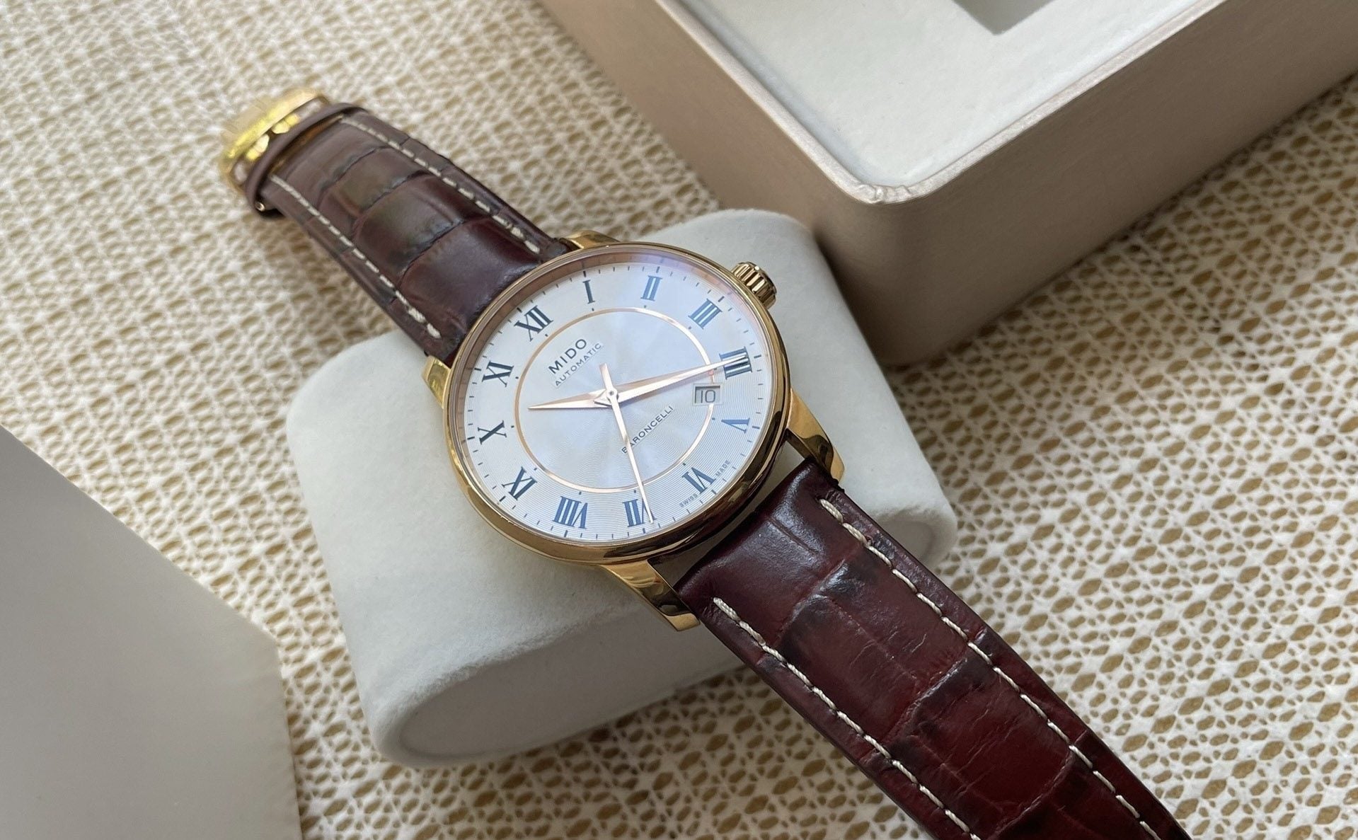 Swiss Made Mido Baroncelli Automatic Watch 25 Jewels M8600.2.21.8 38MM 427-1250