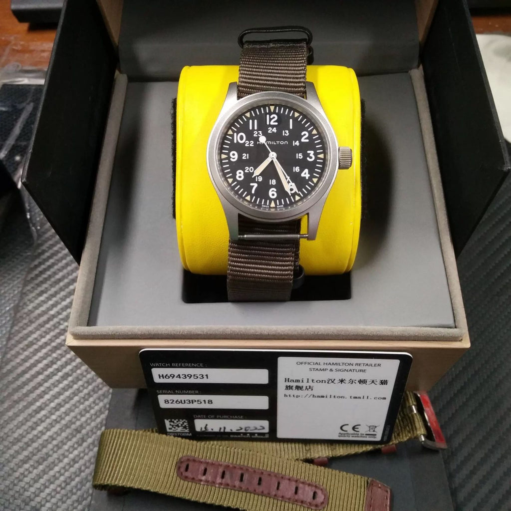 Hamilton Khaki Field Mechanical Swiss Made Watch 38mm H694390 Full Set 425-2050