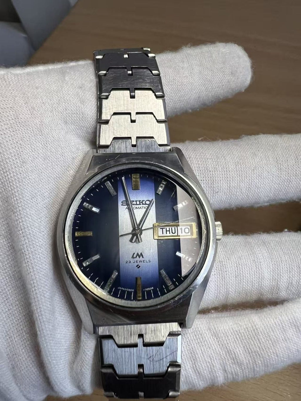 Seiko Lord Matic LM Day Date Automatic Watch 5606 23 Jewels 37MM 442-0680