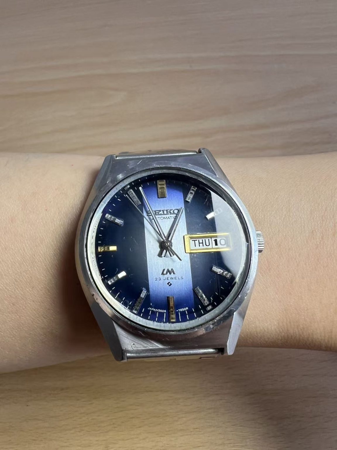 Seiko Lord Matic LM Day Date Automatic Watch 5606 23 Jewels 37MM 442-0680