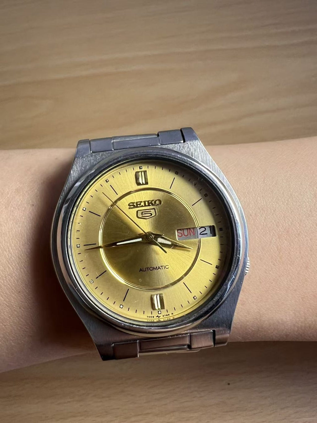 Seiko Number 5 Day Date Automatic Watch 7009 17 Jewels 36MM 412-0230