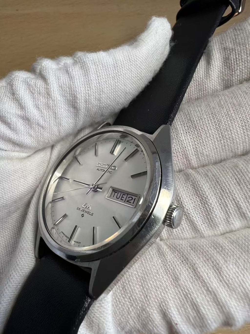 Seiko Lord Matic LM Day Date Automatic Watch 5606 25 Jewels 35.5MM 407-0420