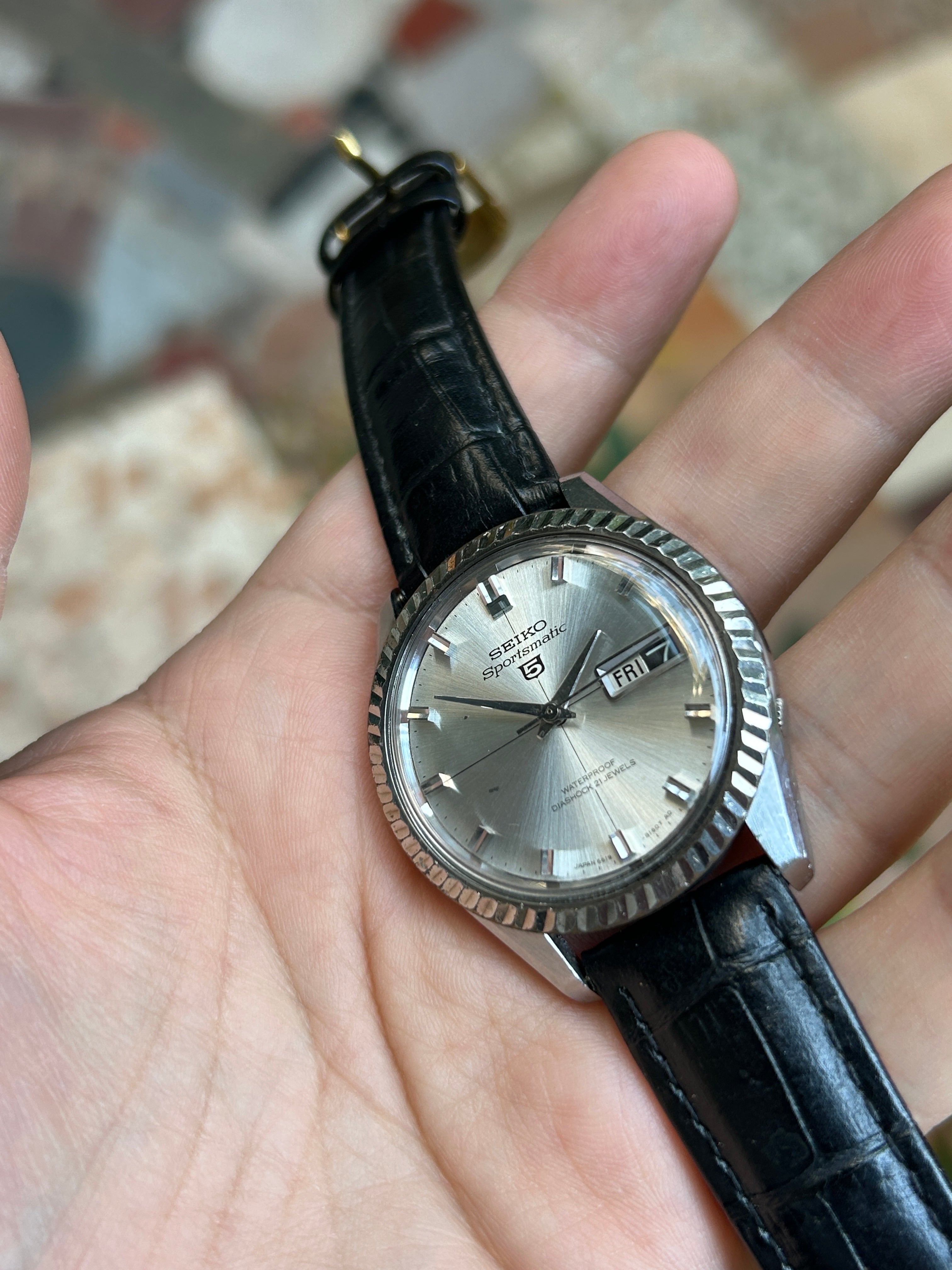 Seiko Sportsmatic 5 Vintage Automatic Watch Day Date 21 Jewels 36.5mm 556-0060