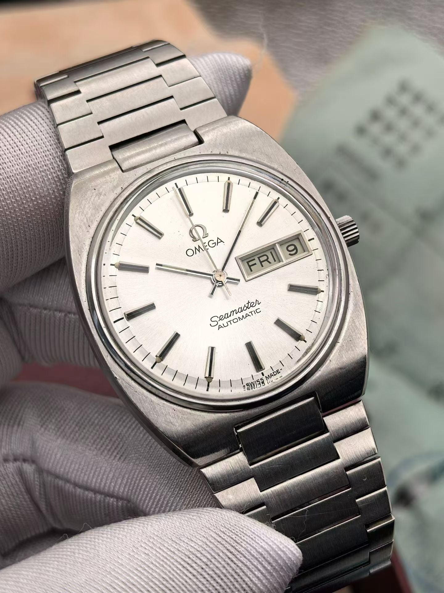 Omega Swiss Seamaster Automatic Watch Cal. 1020 Day Date Vintage 35mm 558-3200