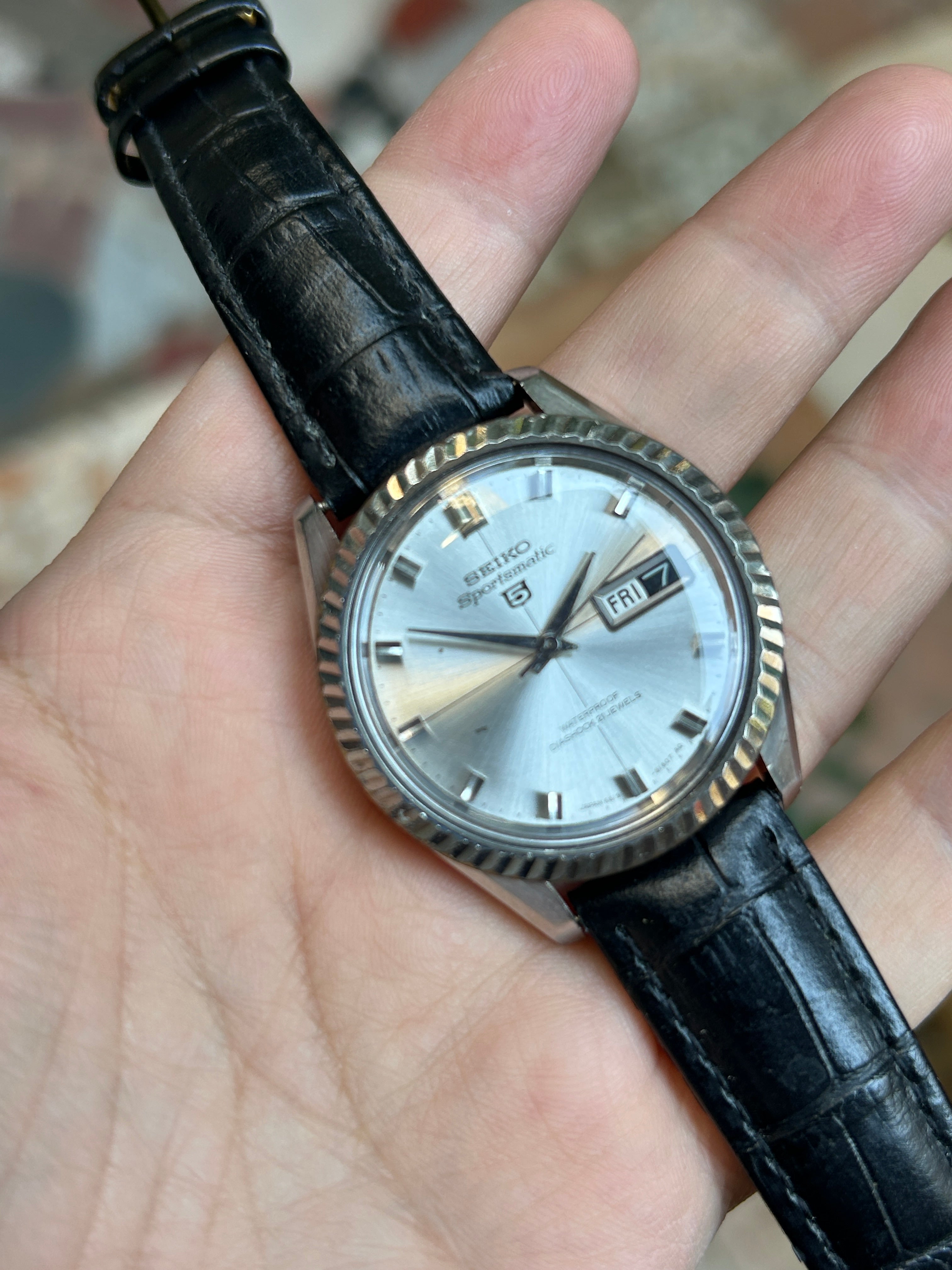 Seiko Sportsmatic 5 Vintage Automatic Watch Day Date 21 Jewels 36.5mm 556-0060