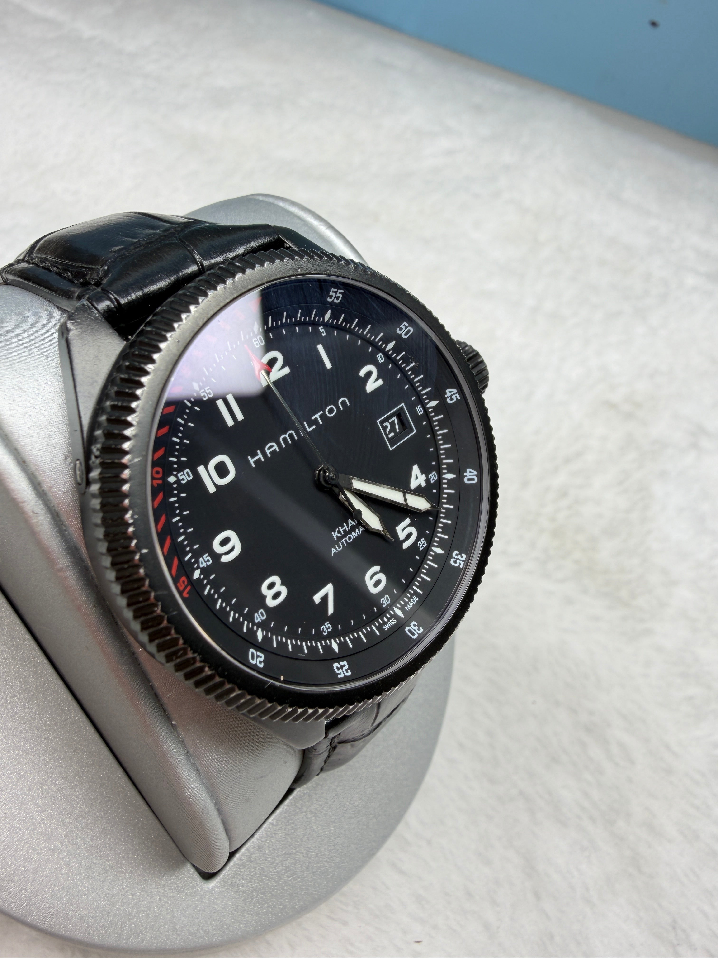 Hamilton Swiss Khaki Aviation Automatic Men's Watch H766950 Black Dial 42mm Date Pilot 451-1500