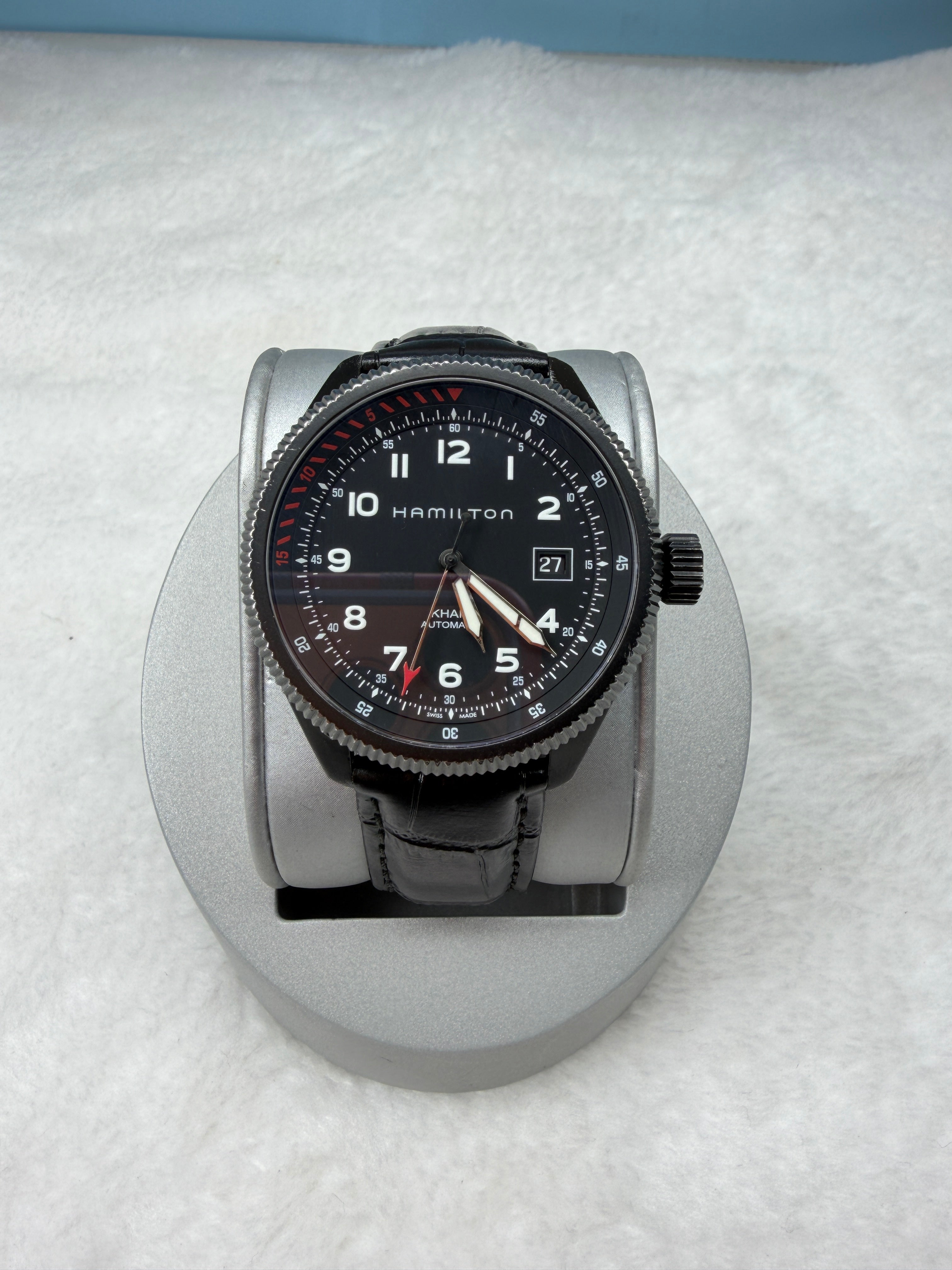 Hamilton Swiss Khaki Aviation Automatic Men's Watch H766950 Black Dial 42mm Date Pilot 451-1500