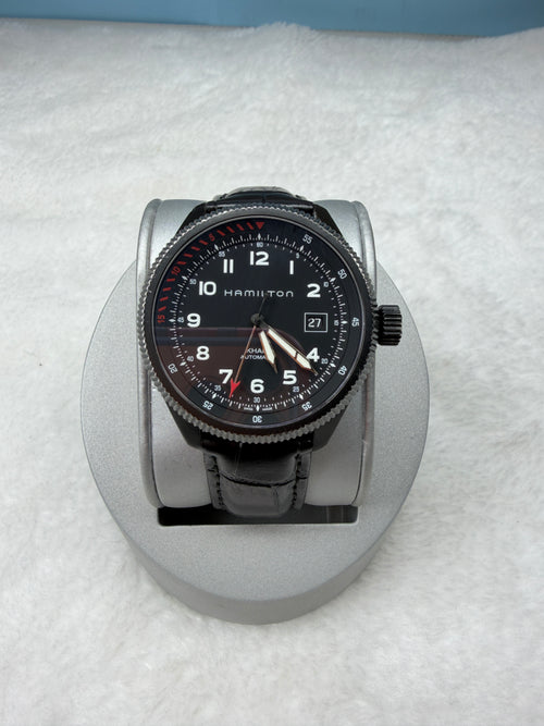 Hamilton Swiss Khaki Aviation Automatic Men's Watch H766950 Black Dial 42mm Date Pilot 451-1500