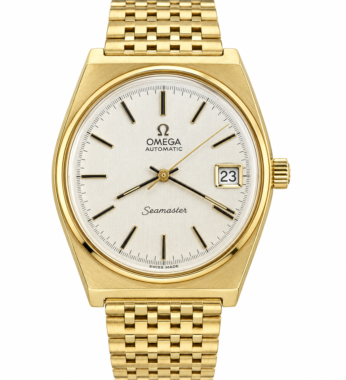 Omega Seamaster Automatic Watch Cal. 1010 Date 35.5mm Gold filled Original Bracelet Vintage 497-3700