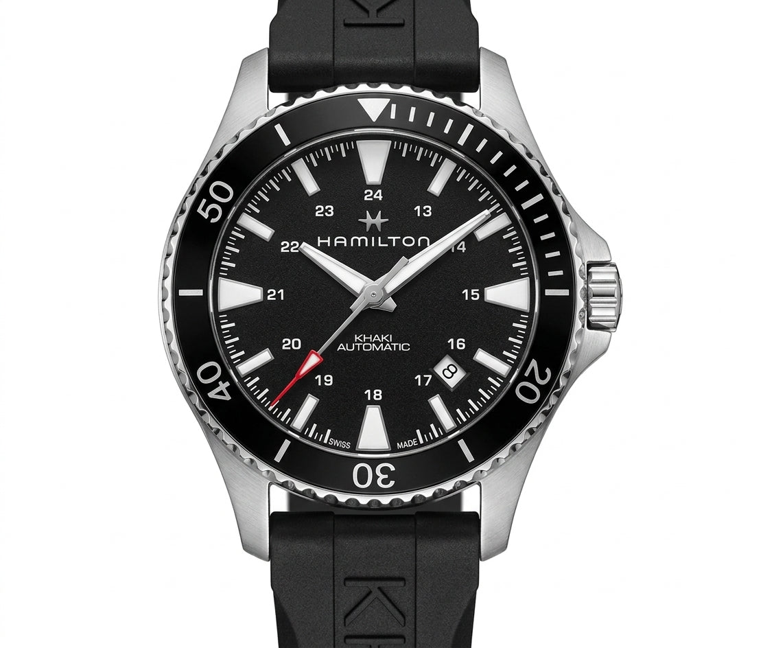 Swiss Hamilton Khaki Navy Scuba Automatic Men's Watch H823350 Date Full Set 605-2300