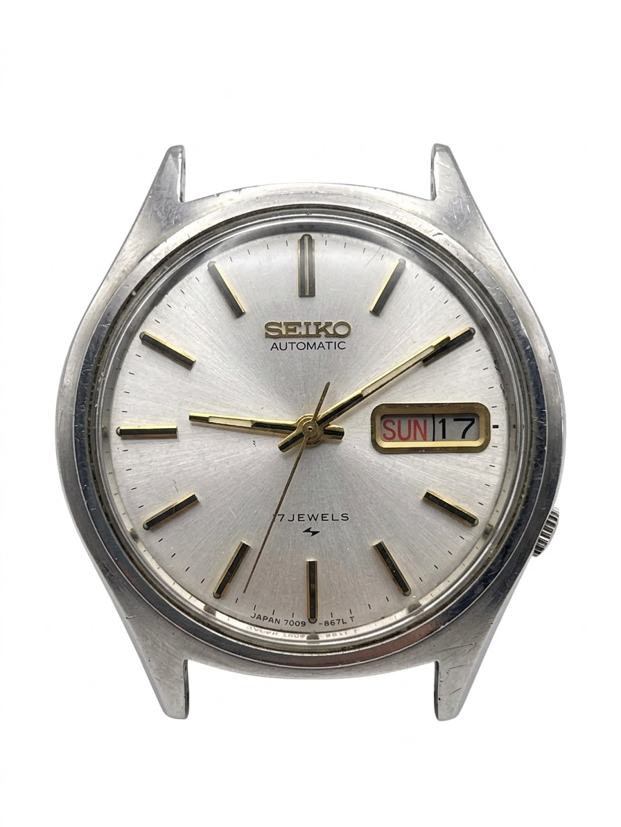 Seiko Automatic Vintage Men's Watch Day Date 17 Jewels Head Only 311-0110