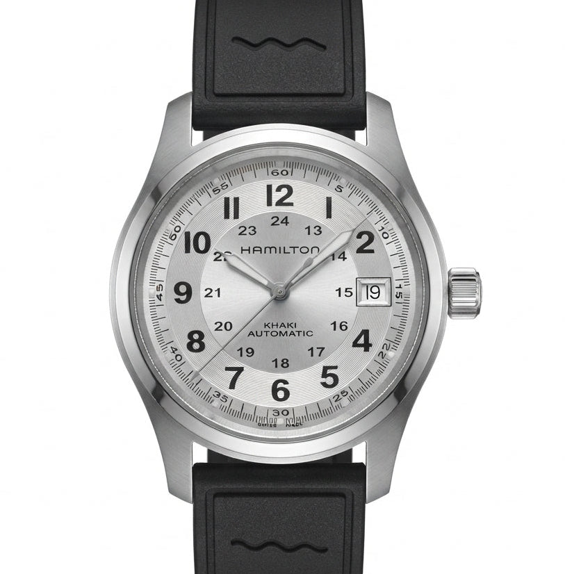 Swiss Hamilton Khaki Automatic Men's Watch H70455553 H-10 Date 38mm Silver Dial 601-2050