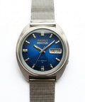 Seiko 5 Actus 7019 Automatic Watch Day Date Tanzanite Blue Gradient Dial 37x40.5mm Magic Lever Vintage 571-0600