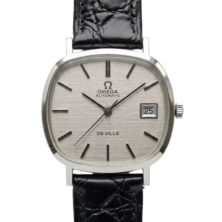 Swiss Omega De Ville Automatic Vintage Watch Cal. 1012 23 Jewels 34mm Silver Brushed Dial 639-2450