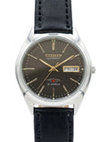 Citizen Automatic Vintage Men's Watch Black Dial 8200 21 Jewels 36mm Day Date Exhibition Caseback 634-0168