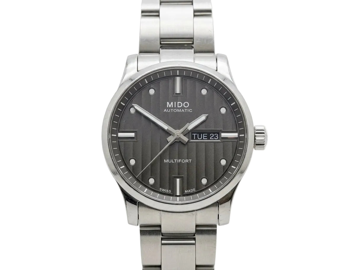 Swiss Mido Multifort M005.430.11.061.80 Automatic Day Date Men's Watch 42mm Caliber 80 25 Jewels 438-1200