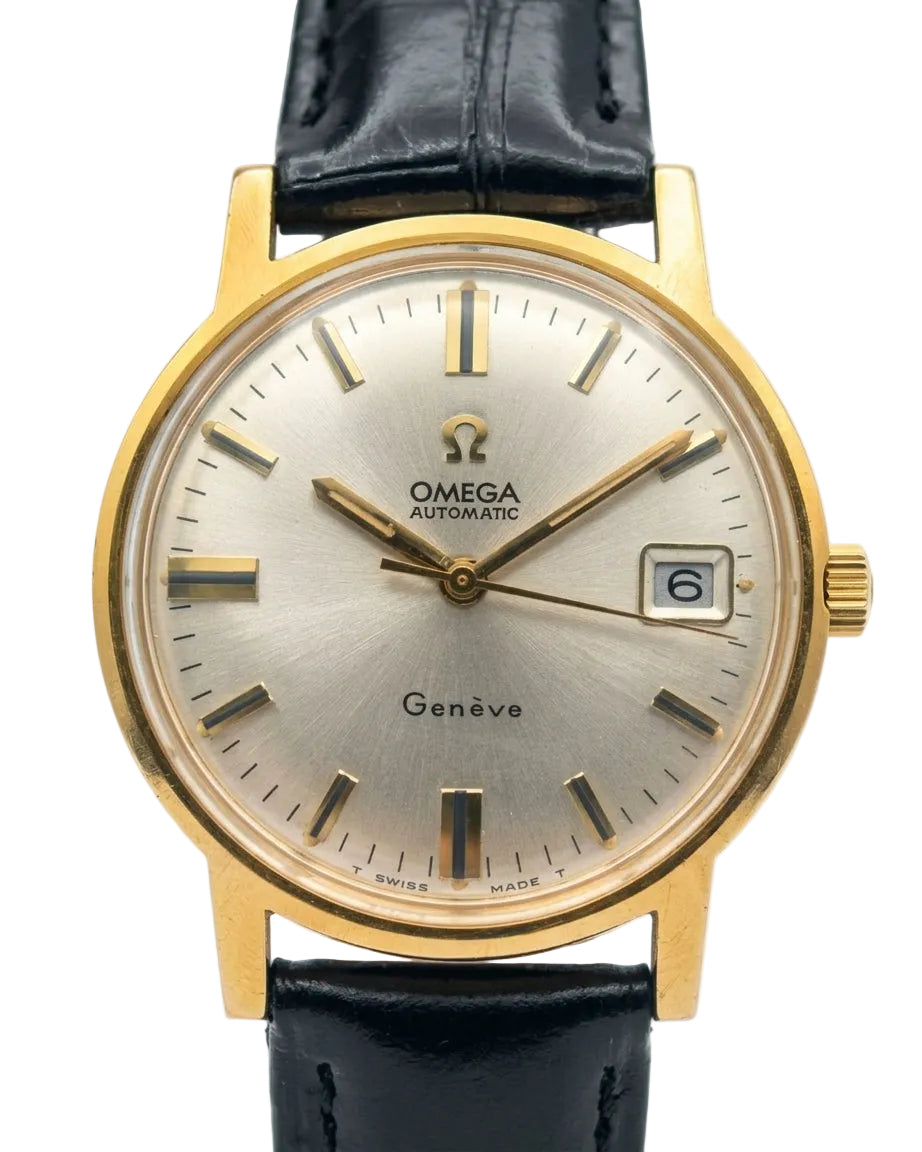 Swiss Vintage Omega Genève Automatic Men's Watch Cal. 565 Date 24 Jewels 20 Microns Gold Filled Case 35mm 616-4200