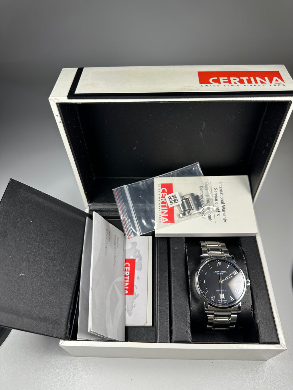 Swiss Certina DS Caimano Automatic Men's Watch Sapphire Crystal Date Full Set 338-0800