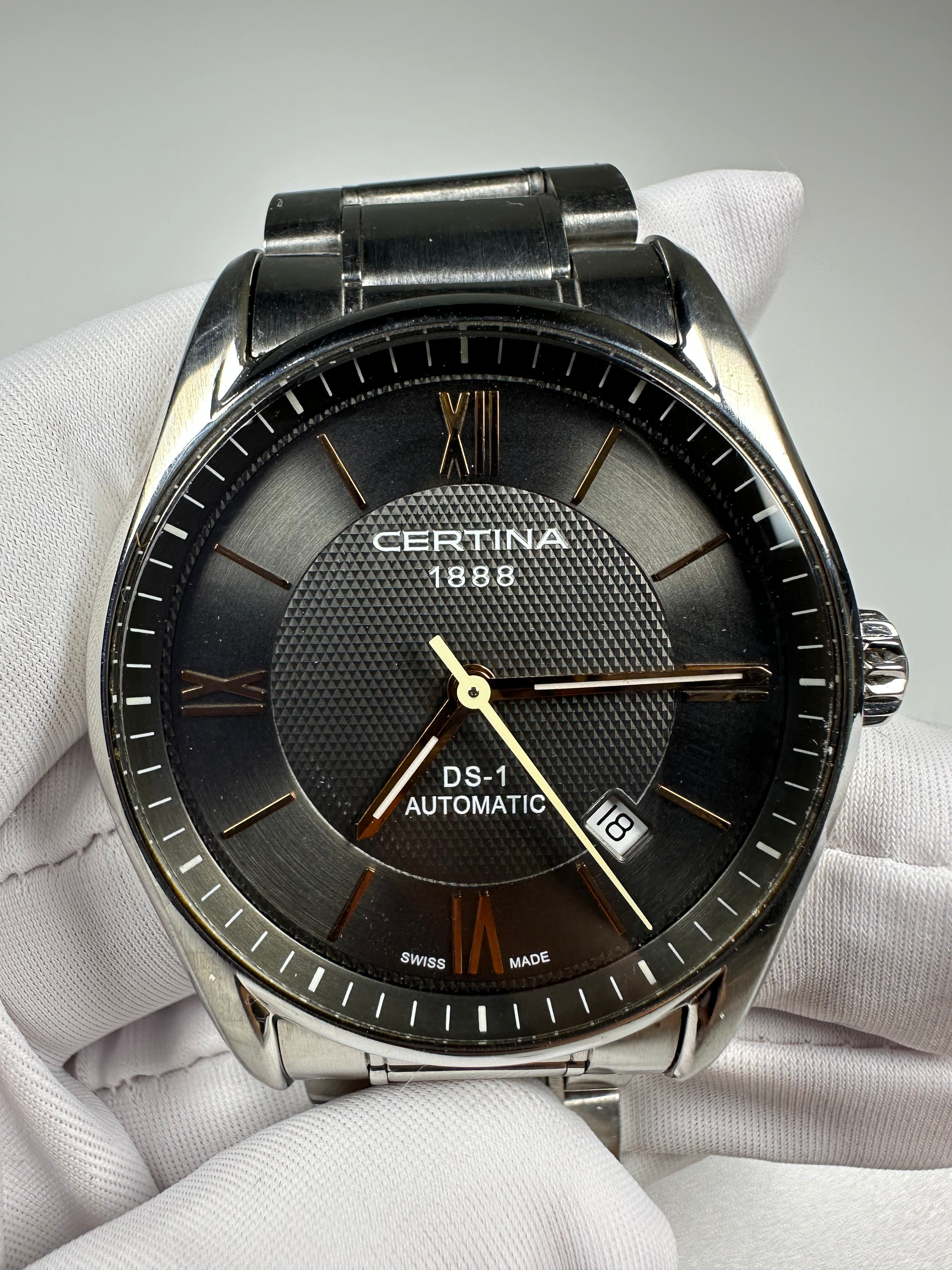 Swiss Certina DS-1 Automatic Men's Watch Sapphire Crystal Date Full Set Extra Links 280-1000