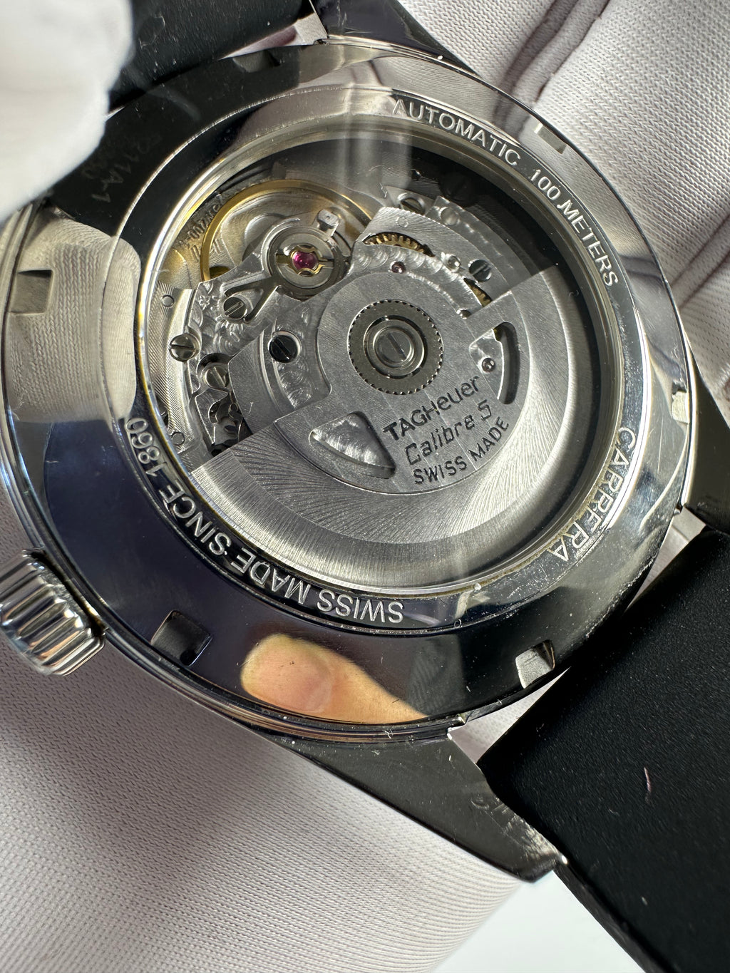 Swiss TAG Heuer Carrera WAR211A Automatic Watch Calibre 5 Date 25 Jewels Rubber Strap 39mm 648-2500