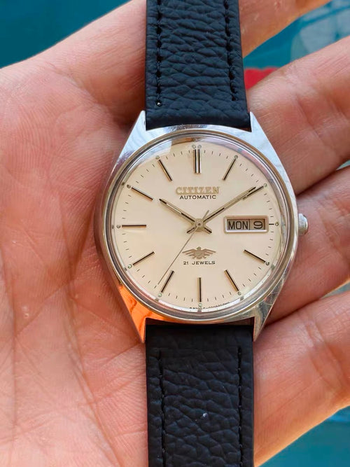 Citizen Mens' Vintage Automatic Watch 8200 Day Date 21 Jewels 36mm 552-0138
