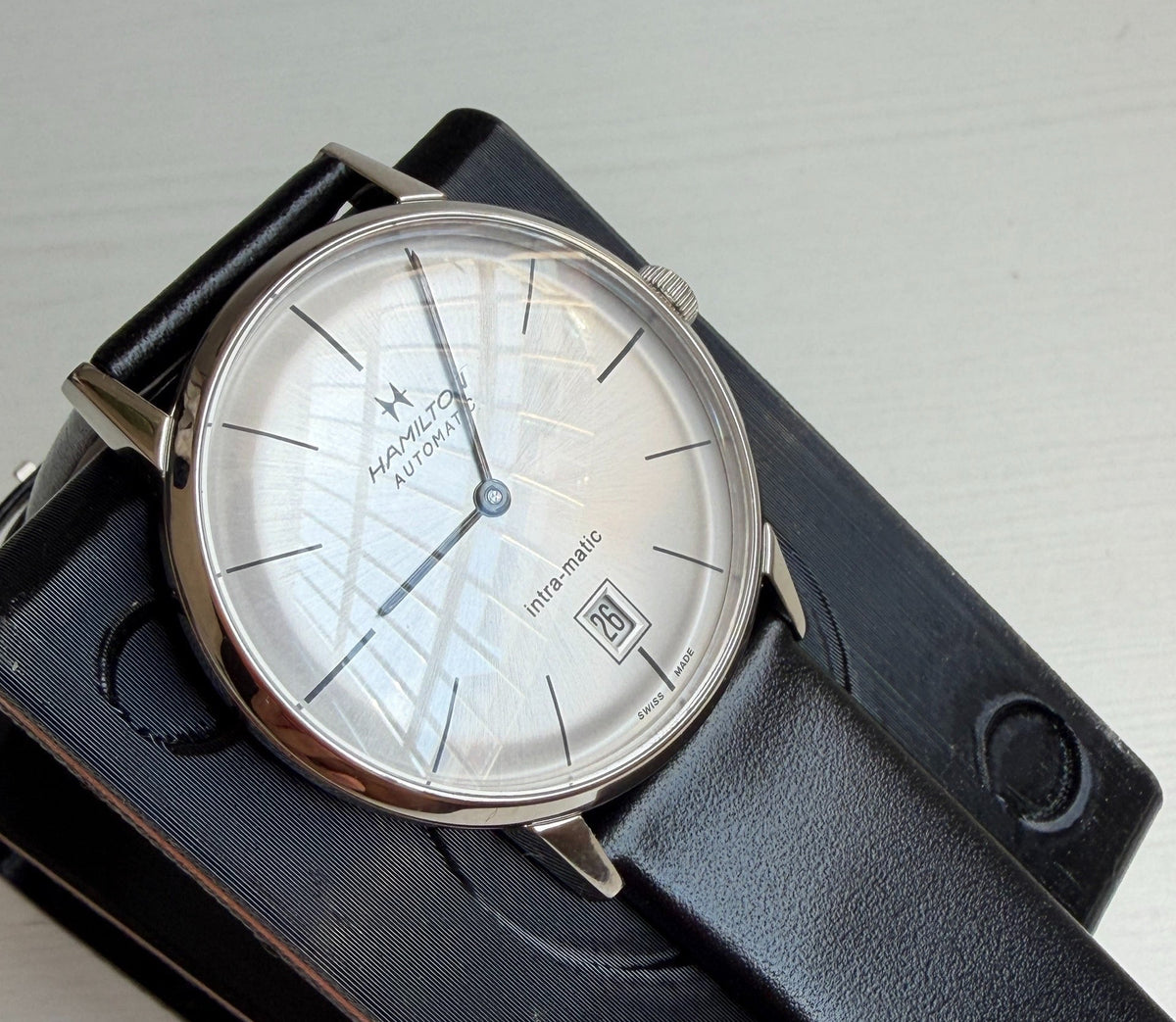 Swiss Hamilton Intra-Matic Automatic Men's Watch ETA 2892-A2 Date 21 Jewels 38mm 603-1550