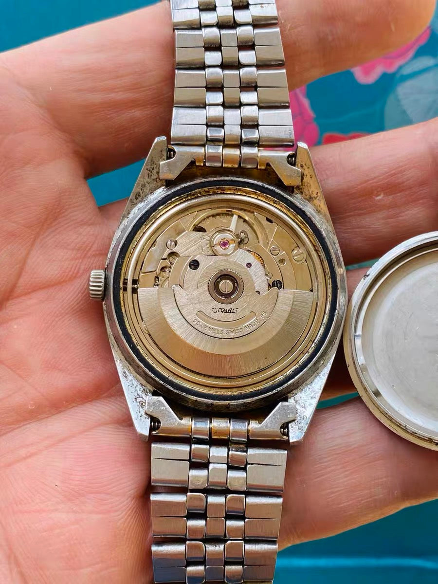 Swiss Vintage Tugaris Automatic Men's Watch ETA 2789 Day Date 25 Jewels 36mm 1970s 576-0268