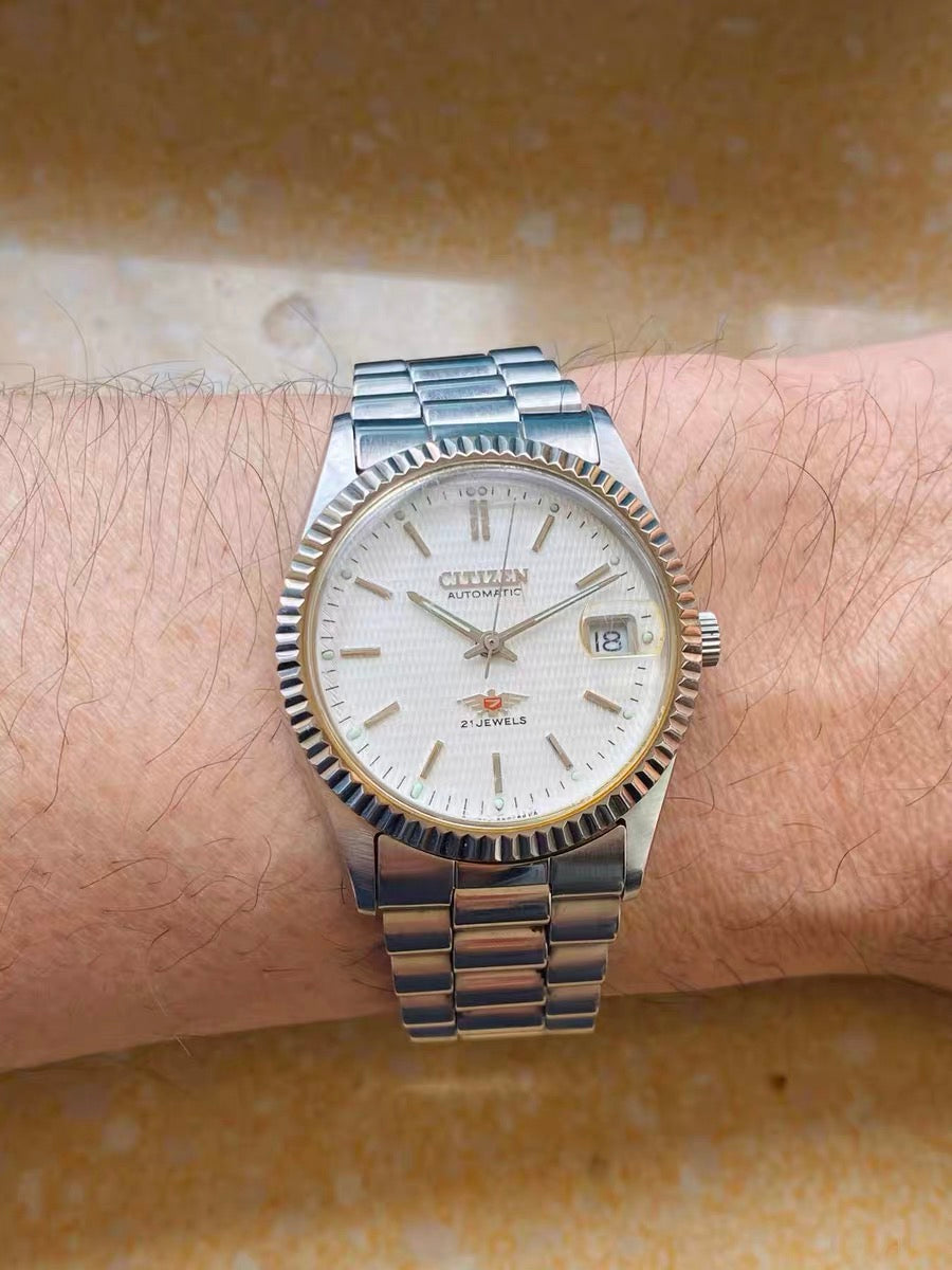 Citizen Automatic Vintage Men's Watch Cal. 8210 Date 21 Jewels 35.3mm 1980s 581-0130