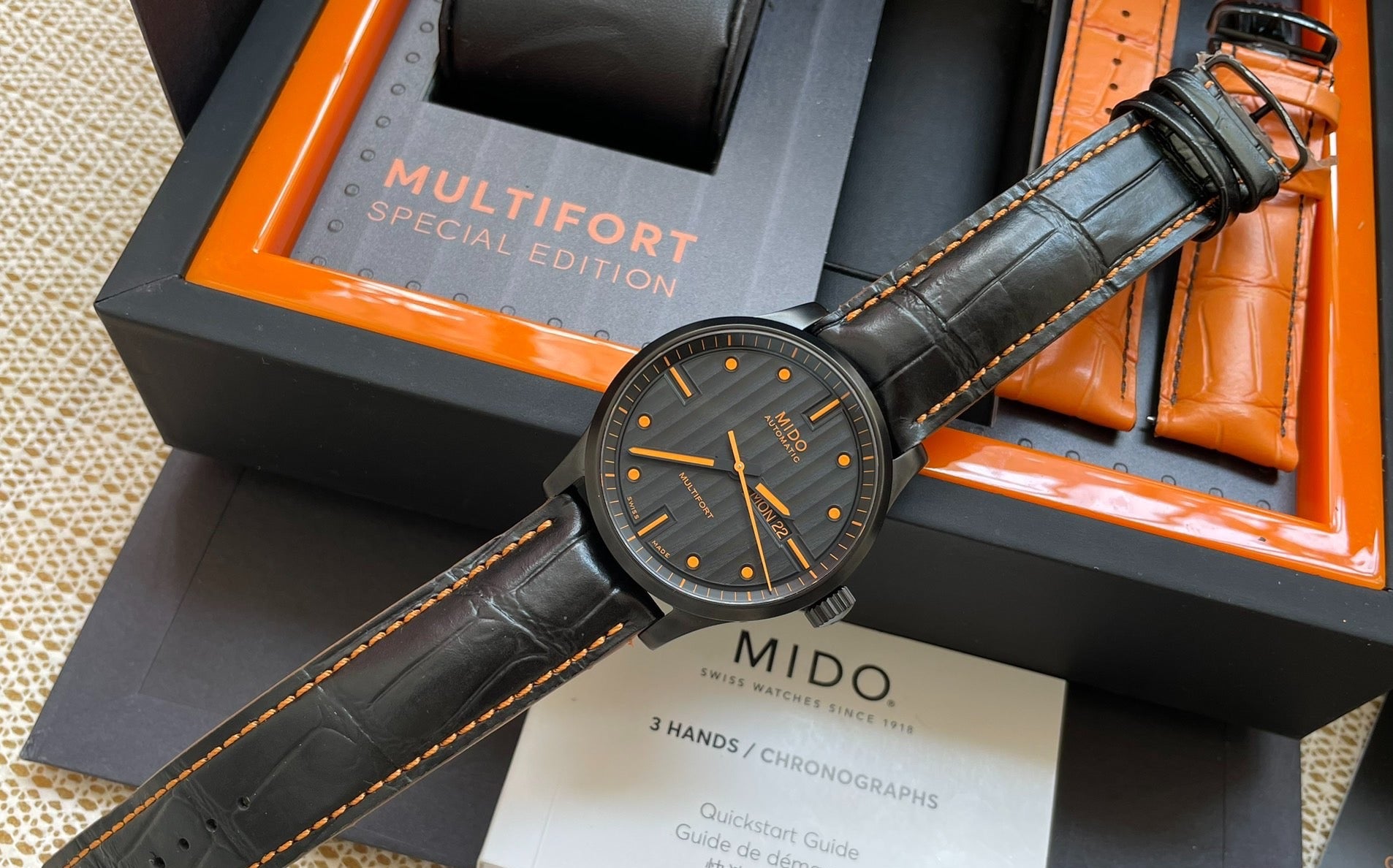 Swiss Men's Mido Multifort Automatic Watch Caliber 80 Day Date 42mm Full Set 2025 Near Mint 536-1620