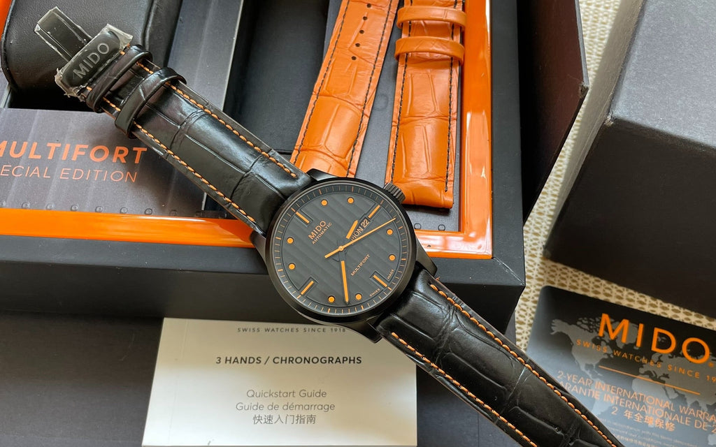 Swiss Men's Mido Multifort Automatic Watch Caliber 80 Day Date 42mm Full Set 2025 Near Mint 536-1620