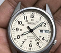 Vintage Men's Seiko Automatic Watch Day Date Khaki Style 35mm Japan Made 591-0350