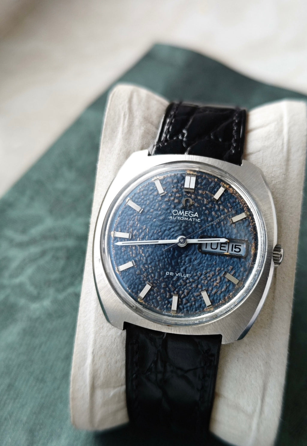  Omega De Ville Automatic Watch Cal. 752 Day Date Blue Meteor Dial 36mm Vintage Pull Quickset 580-3850