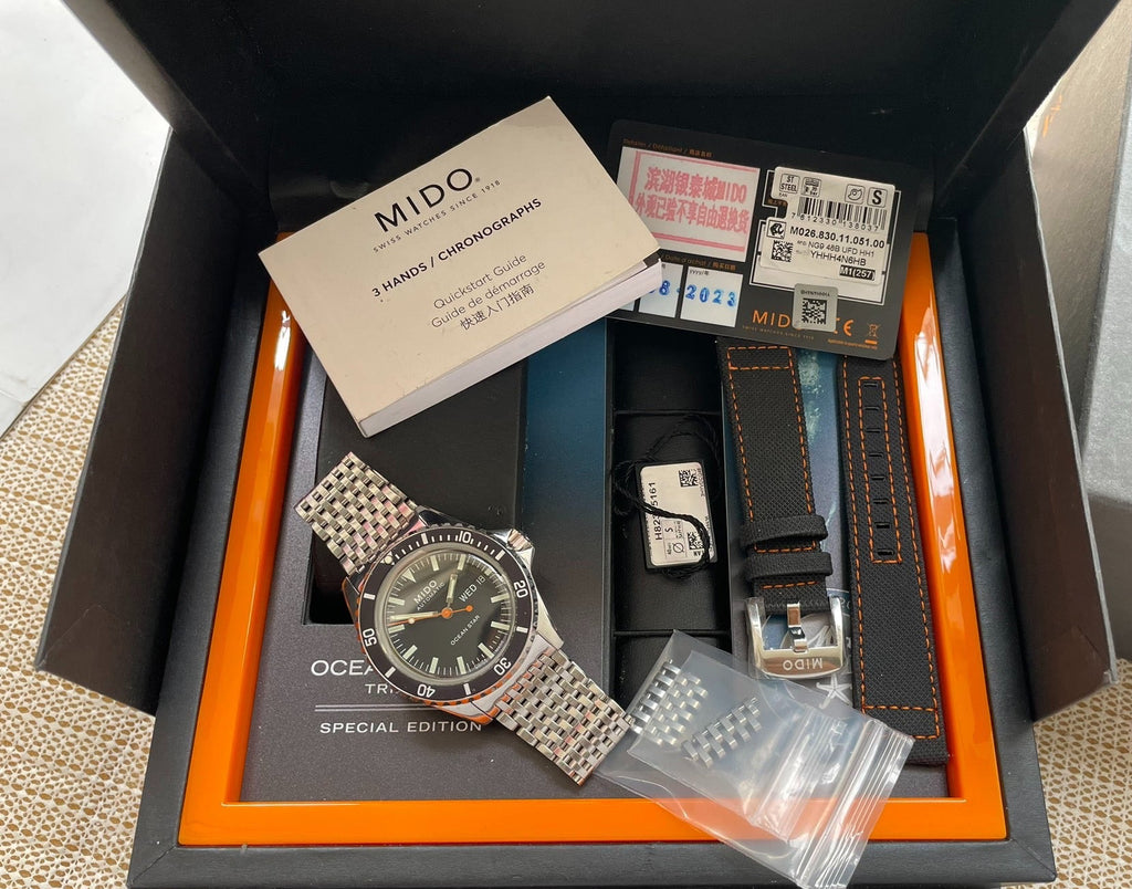 Swiss Men's Mido Ocean Star 75th Anniversary Automatic Watch Day Date 40.5mm Full Set Extra Links 2023 535-1650