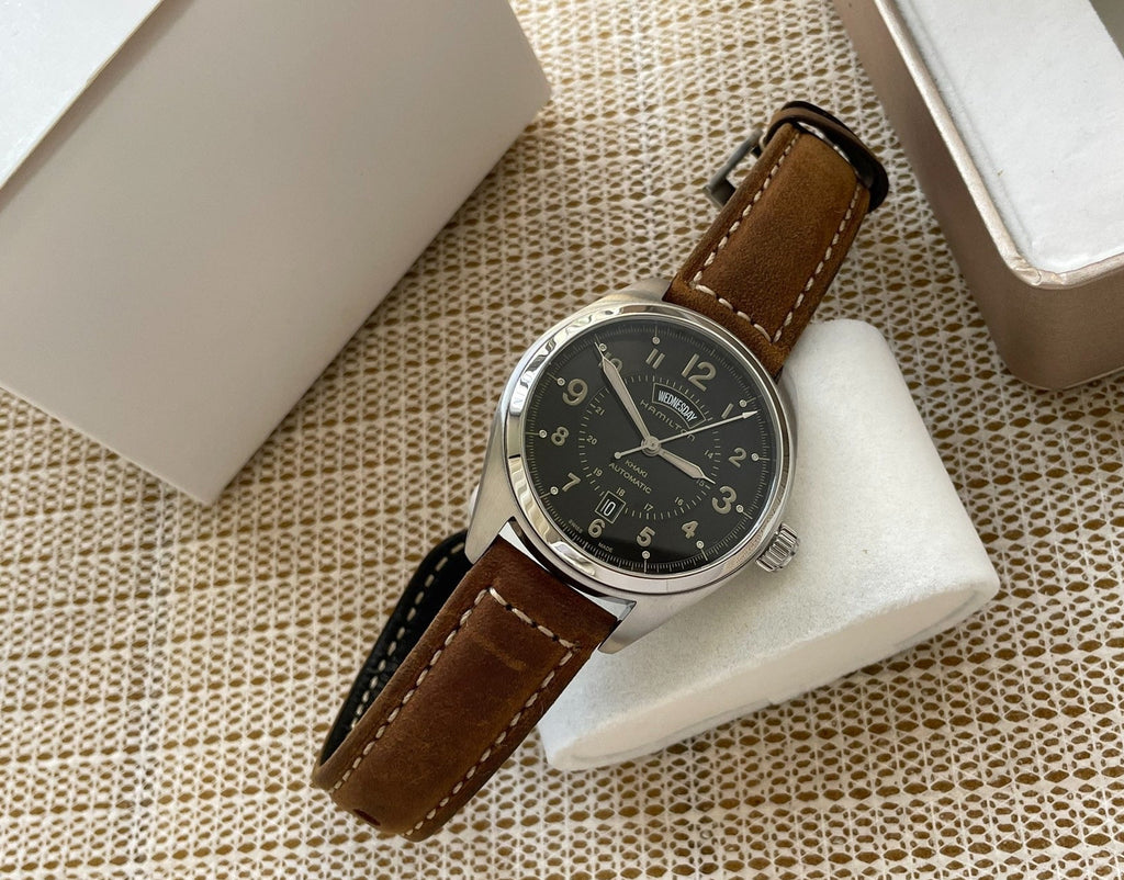Swiss Hamilton Khaki Automatic Men's Watch H70505833 Day Date 42mm Near Mint Condition 539-1550