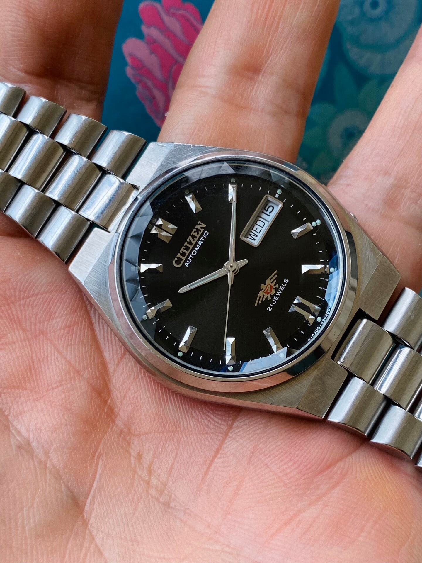 Citizen Automatic Vintage Men's Watch Cal. 8200 Day Date 21 Jewels 36.5mm Exhibition Case Back 540-0258