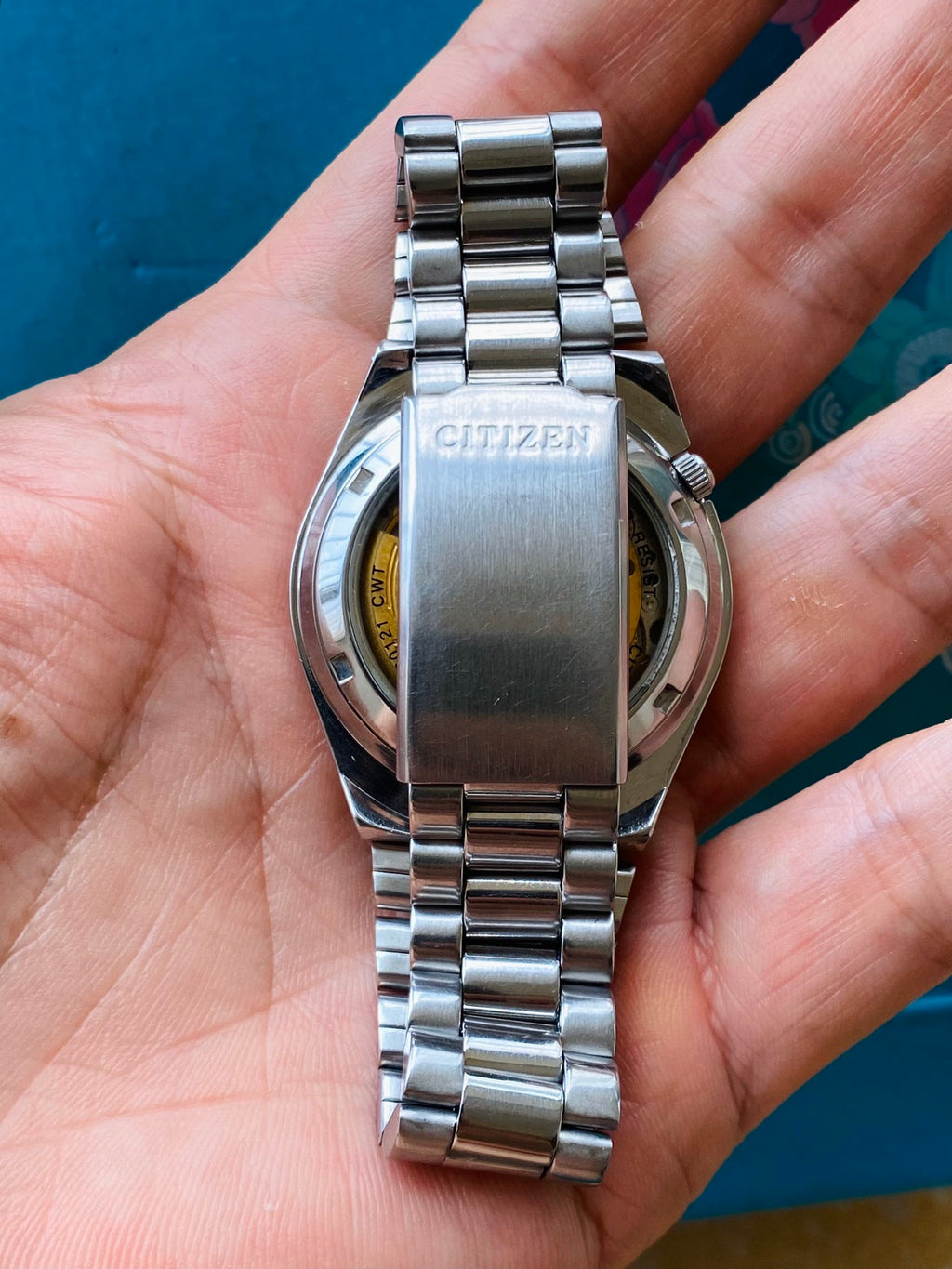 Citizen Automatic Vintage Men's Watch Cal. 8200 Day Date 21 Jewels 36.5mm Exhibition Case Back 540-0258