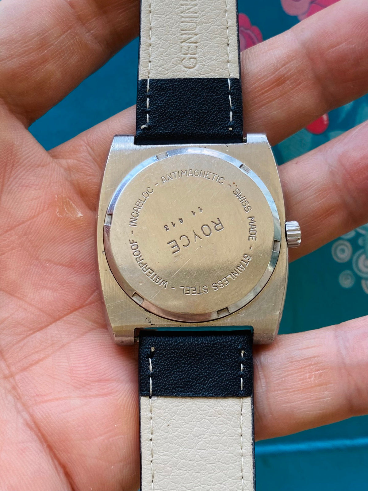 Swiss Royce Manual Wind Vintage Men's Watch 17 Jewels 35.8mm 1970s 611-0218