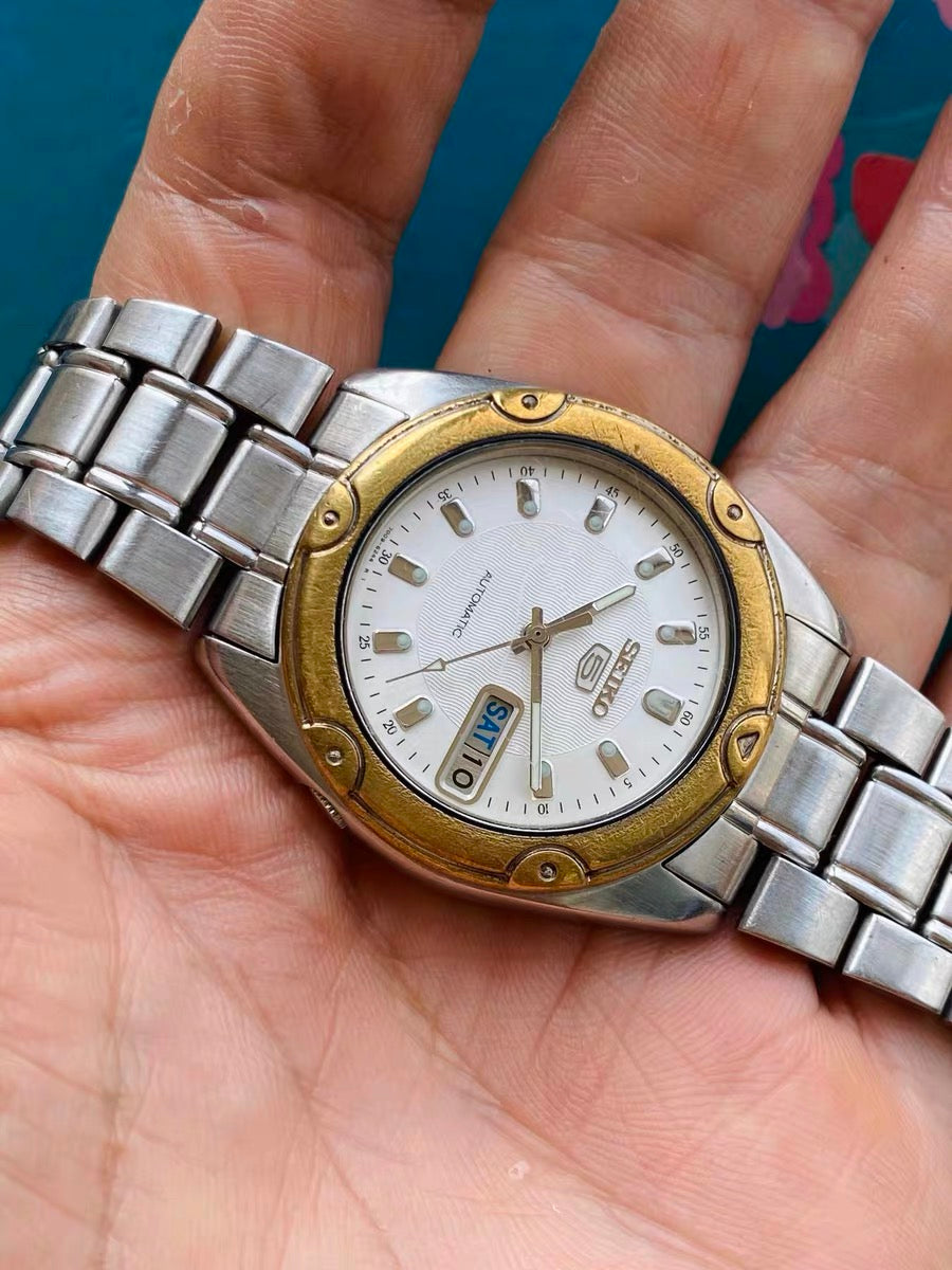 Seiko 5 Vintage Automatic Men's Watch Cal. 7009 Day Date 37mm 1970s 613-0168