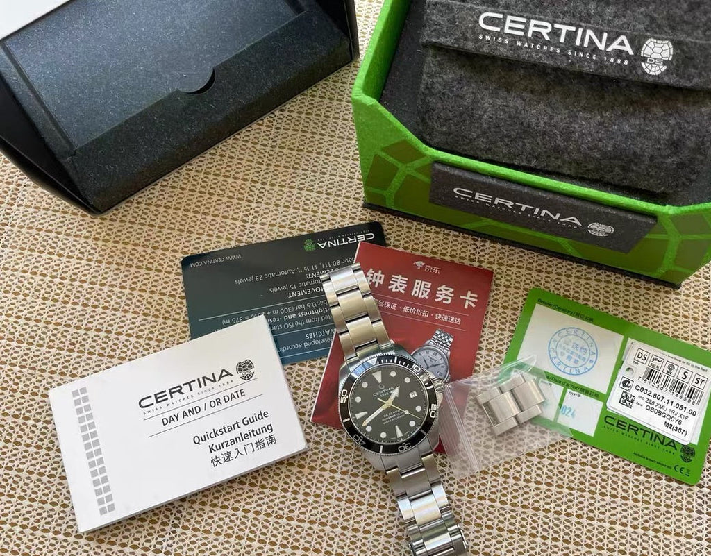 Swiss Certina DS Action Automatic Men's Diver Watch Powermatic 80 38mm Date Full Set 608-1850