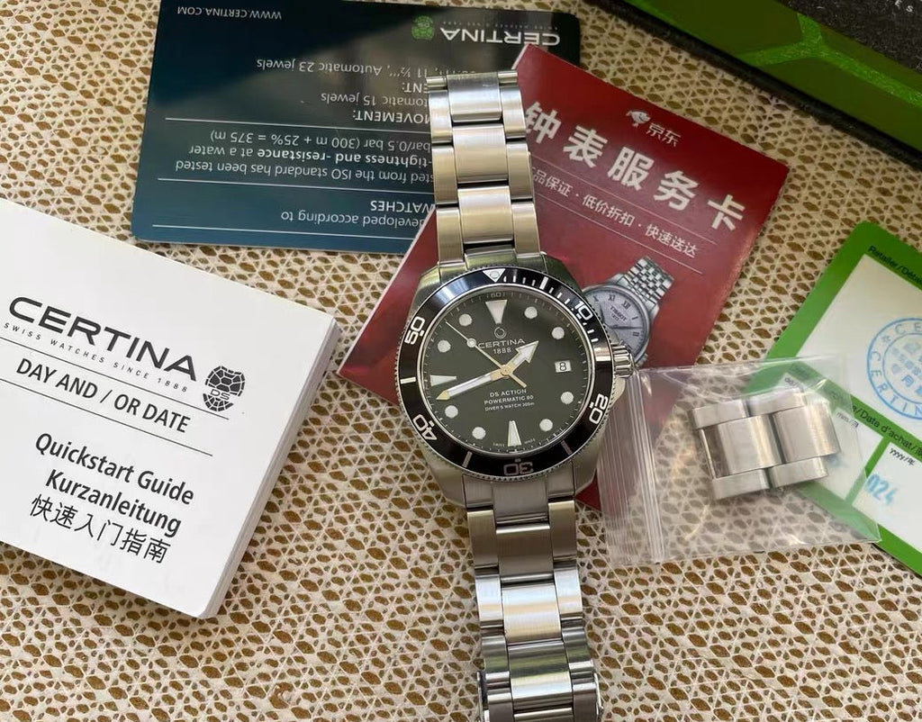 Swiss Certina DS Action Automatic Men's Diver Watch Powermatic 80 38mm Date Full Set 608-1850