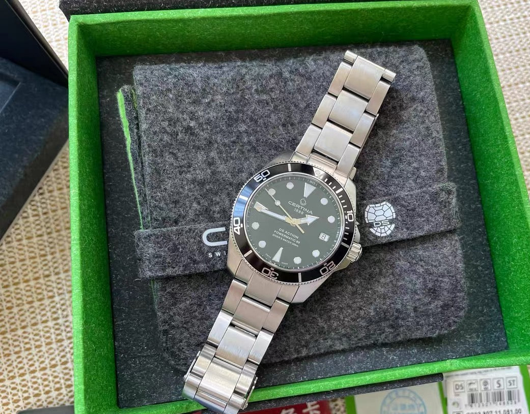 Swiss Certina DS Action Automatic Men's Diver Watch Powermatic 80 38mm Date Full Set 608-1850