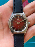 Swiss Enicar Vintage Manual Wind Men's Watch AR160 17 Star Jewels 37.8mm 1960s Gradient Red Dial 620-0250